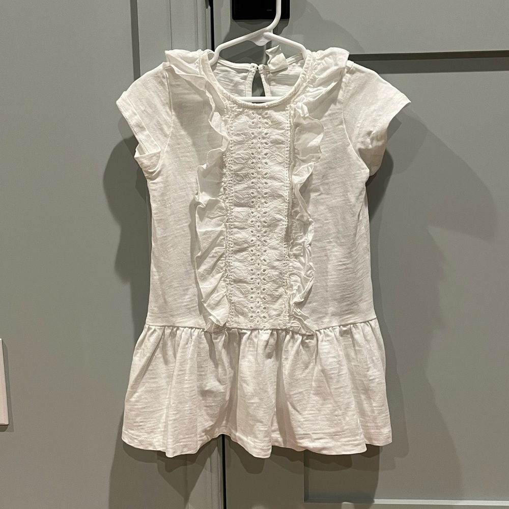 H&M White Eyelet Ruffle Dress